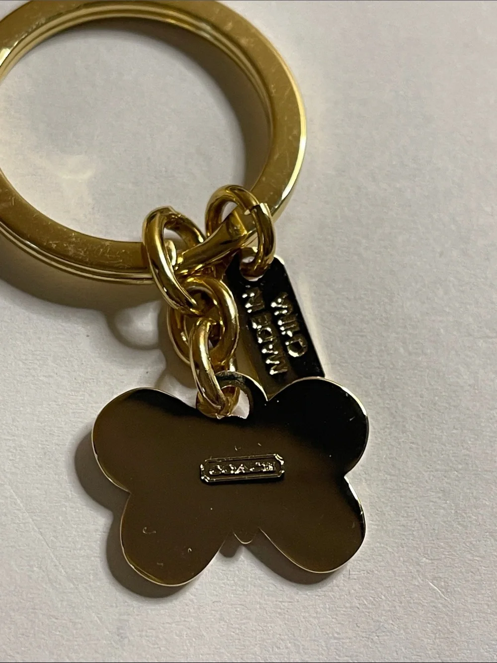 Coach Gold Butterfly Keyring with Purple Enamel and Coach Pen